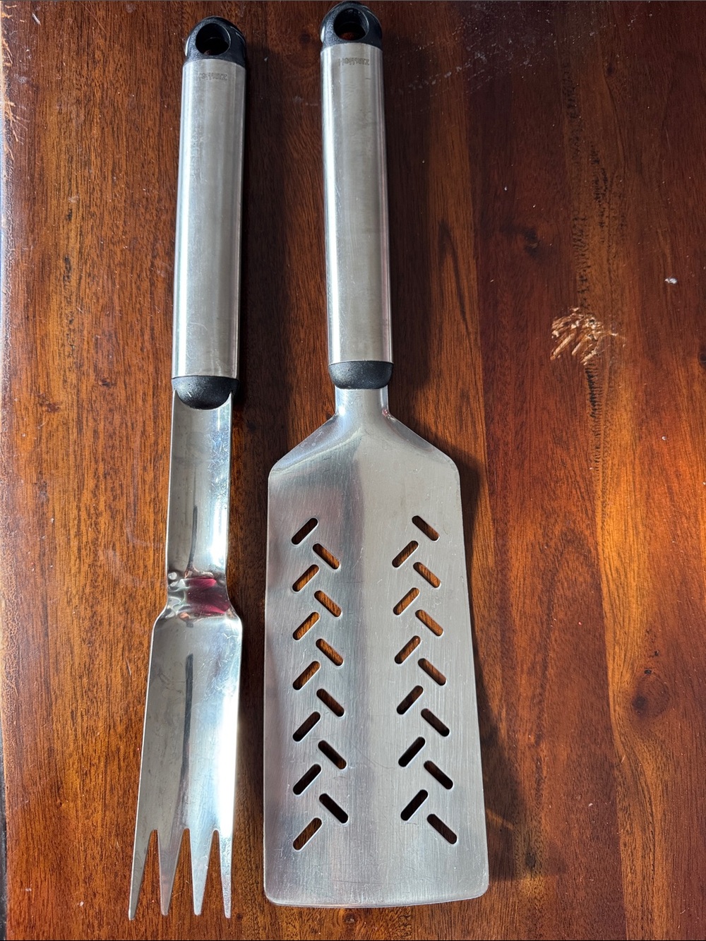 Hoffritz German Stainless Steel Angle Slotted Spatula and Fork